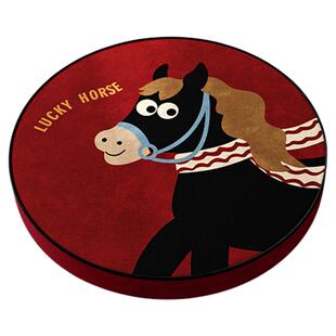 小马福吉红色新年2026客厅地上坐垫屁垫榻榻米蒲团垫子可拆洗软垫