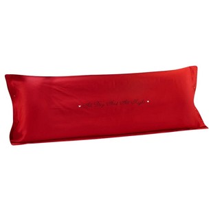 大红色情侣双人枕套1.5米 婚庆100%纯棉长枕头套1.8m 全棉纯色1.2