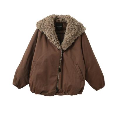 popchrio复古花苞羽绒服工装夹克