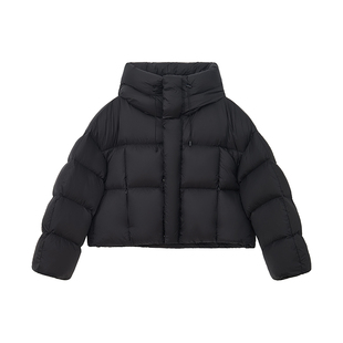 超模【肯豆欧包】大嘎daga个性设计感巨显高短款羽绒服女加厚连帽