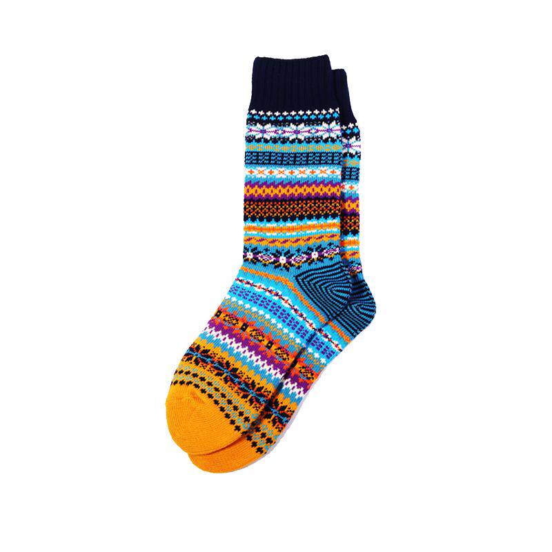 socklab日系阿美咔叽民族长筒袜