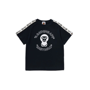 BAPE童装26年春夏卡通小猴BABY MILO印花串标短袖T恤005093Q