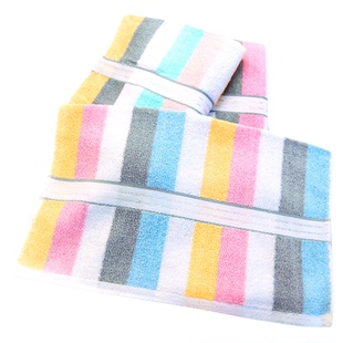 上海快鹿牌4060棉加长洗澡条纹舒适毛巾丝带断档冲凉运动清洁面巾