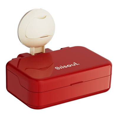 吸盘带盖肥皂盒壁挂式香皂沥水盒