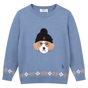 【新年】hazzys哈吉斯童装男童线衣2025秋中大童毛衣百搭针织衫
