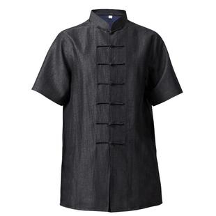 100%桑蚕丝太极服男款夏季新款高端真丝香云纱太极拳练功服男士