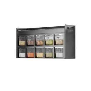 厨房不锈钢调料置物架免打孔壁挂式调味品组合套装盐调味罐收纳盒