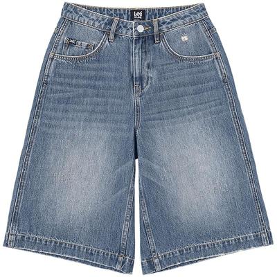 Lee25新品宽松版五袋款设计复古中蓝色水洗女牛仔短裤潮流A08037