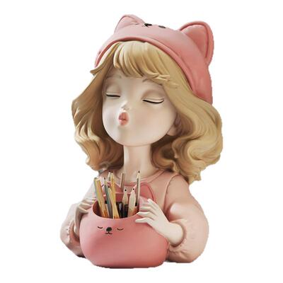 女孩笔筒摆件治愈系生日礼物