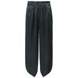 COCOBELLA100%醋酸肌理褶皱西裤宽松弯刀裤通勤休闲长裤PA7016-2