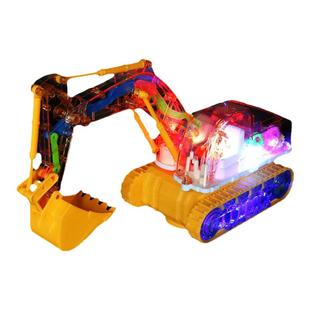 儿童电动挖掘机玩具男孩灯光音乐声光万向工程车有声跑灯玩具礼物