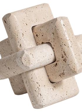 中古风高级创意天然洞石拱门摆件