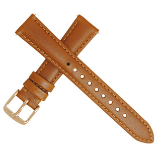 适配FOSSIL表带小牛皮真皮沙茶色14mm通用针扣女款柔软薄16mm18mm
