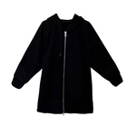 潮刺绣加绒加厚大码卫衣女200斤胖mm加肥加大长款遮屁股连帽外套