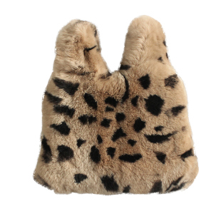 古灵阁 2025巨好看豹纹ins獭兔毛包包毛绒手拎原创高级小众不撞款