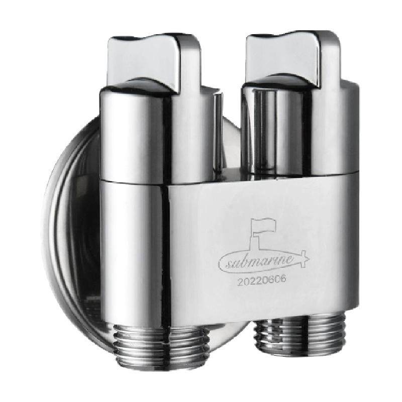 潜水艇铜三通角阀一分二一进二出双控分水器阀门洗衣机龙头三角阀