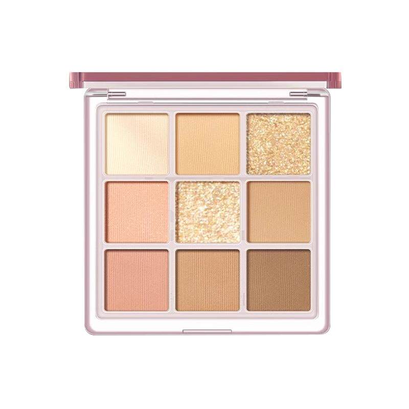 菲鹿儿九色眼影盘修容大地色粉系爆闪亮片哑珠光秋冬纯欲风