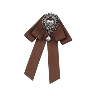 领结女棕色咖色衬衫衣胸针蝴蝶结配饰裙子上衣领部装饰飘带别针