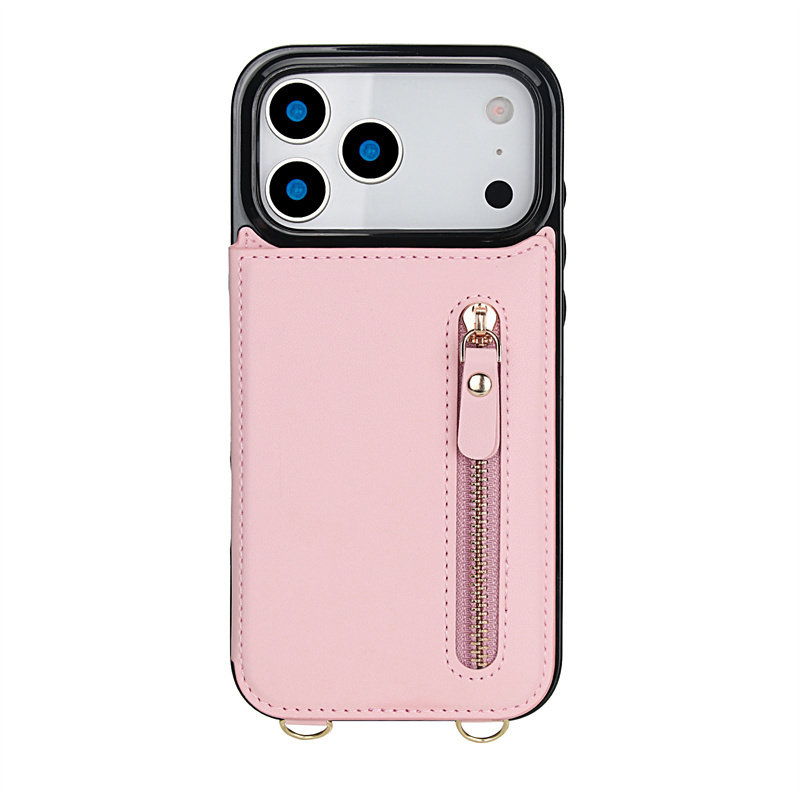 高级卡包一体适用苹果17pro手机壳带斜挎挂绳iPhone16e零钱包15promax卡夹14plus收纳包13卡套12放卡XR女新款