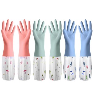 洗碗手套女厨房家务清洁耐用家用洗衣服刷碗加长款加绒冬季束口