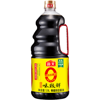 海天0添加味极鲜酱油家用特级酿造生抽炒菜拌面凉拌厨房调味料品