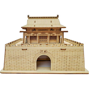 古建筑拼装模型 城楼 木制 城门楼 科普教具 益智玩具 动手 榫卯