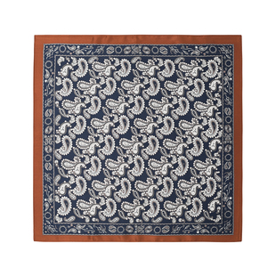 复古男士小方巾丝巾男阿美咔叽领巾衬衫搭配佩斯利纹真丝小围巾