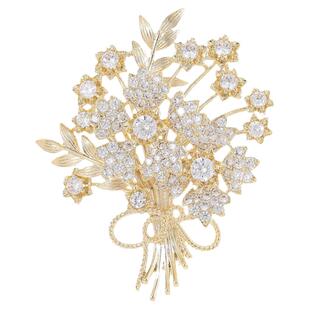 【紫罗兰正版】花蓬胸针高档满锆花束轻奢胸花生日礼物新款潮