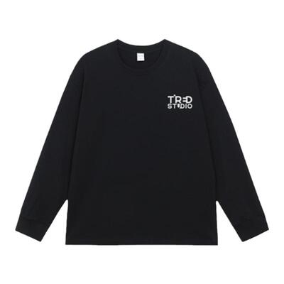 TIRED简约基础款刻字膜圆领长袖t恤初秋情侣打底衫百搭休闲上衣潮