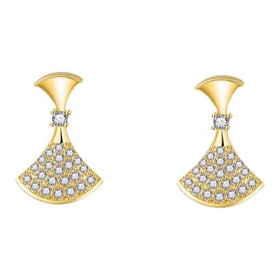 韩剧同款满钻小裙子耳钉