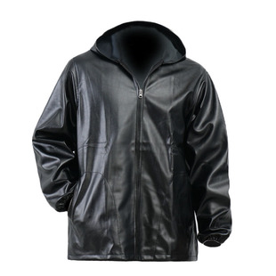 单款皮衣皮裤套装春秋宽松大码中老年男劳保防水防油皮外套工作服