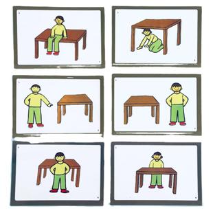 卡通方位词认知卡片上下左右语言词量积累自闭症儿童康复训练教具