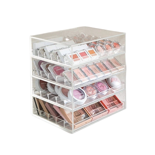 红书同款亚克力抽屉眼影收纳盒梳台口红粉饼气垫化妆品置物架桌面