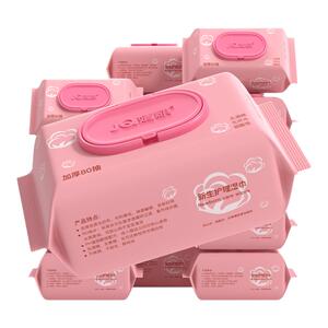 婧麒婴儿湿巾80抽新生幼儿宝宝大包装手口屁擦屁股家庭专用湿纸巾