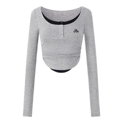 ACMEAURA美式复古假两件T恤