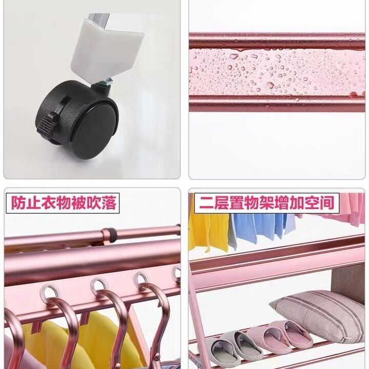 阳台伸缩晾衣架落地折叠室内晾衣杆双杆式X型凉衣架晒架晒被子架