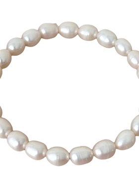 好品质天然淡水真珍珠米形手链