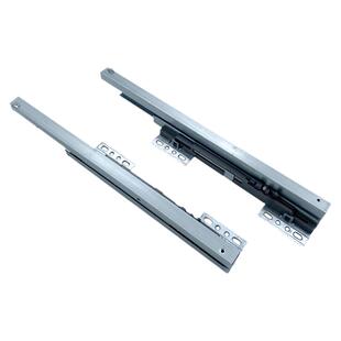 厨房拉篮轨道底装阻尼滑轨底部安装调味拉篮导轨三节静音钢珠轨道