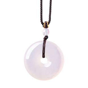 2026本命马年天然白玛瑙平安扣吊坠红绿黄玉石玉佩男女情侣款挂件