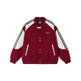 FORNINES拼接撞色微短款棒球服男款潮牌情侣装夹克春季外套女上衣