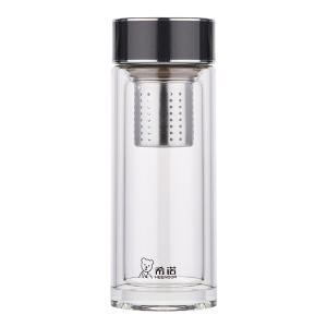 希诺双层玻璃杯玉石镶嵌