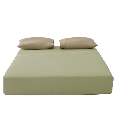 素色100全棉床单纯棉防滑床笠