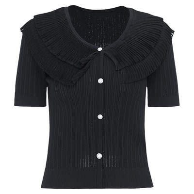 莱芙艾迪儿轻熟小众不撞款气质短袖针织上衣女夏3F2S23310