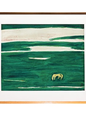 伽罗生活西方画《原野上的骏马之梦》常玉复古客厅挂画沙发装饰画