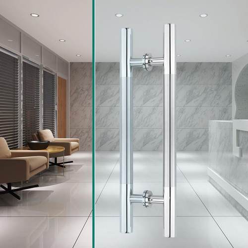 不锈钢玻璃门大拉手 地弹簧门大门木门把手黑烤漆扶手 哑黑色拉手