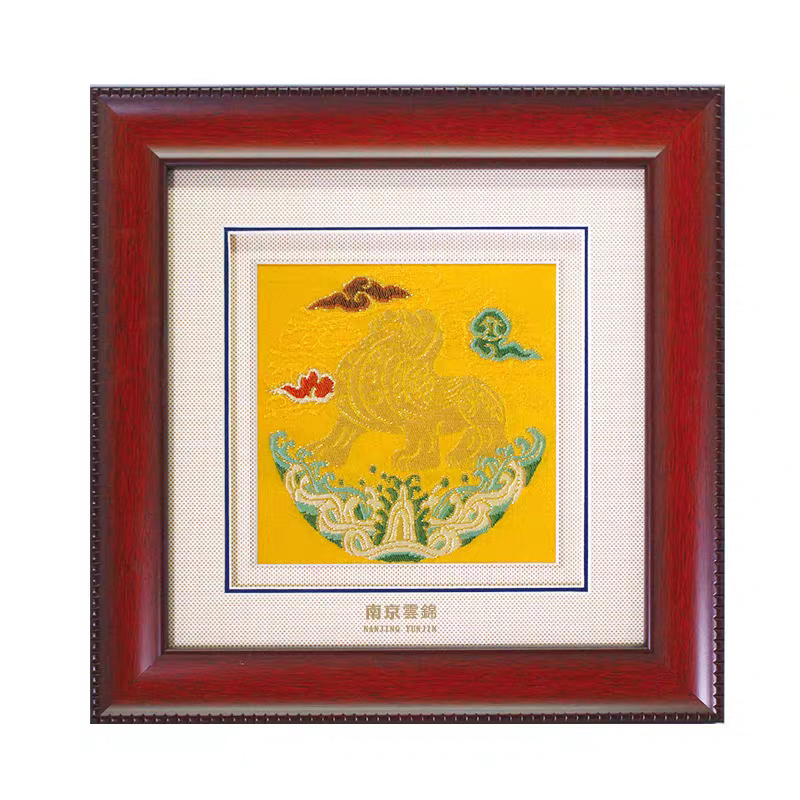 南京云锦实木框画摆件旅游纪念品礼品送老外会议朋友乔迁摆件定制