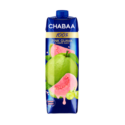泰国恰芭CHABAA粉番石榴芭乐汁1L瓶装0脂混合葡萄水果汁饮料饮品