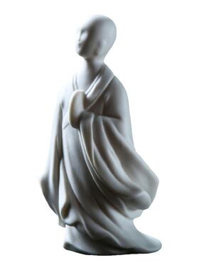 陶瓷客厅白瓷禅意摆件中式人物