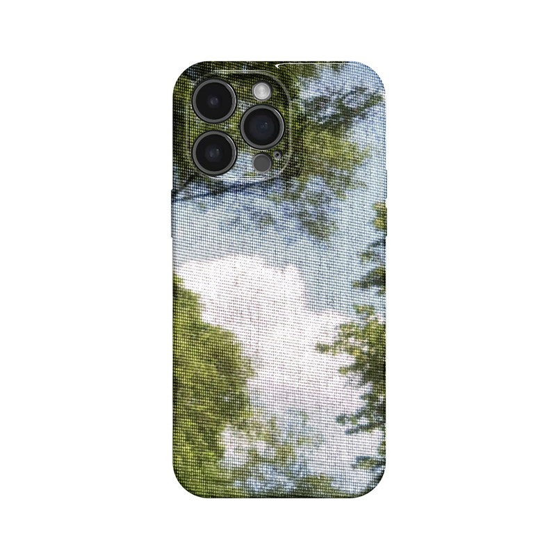 夏日记忆~蓝天白云树创意纹理适用iPhone16/15promax手机壳新华为pura70苹果13红米k60小众软vivoX100畅享70