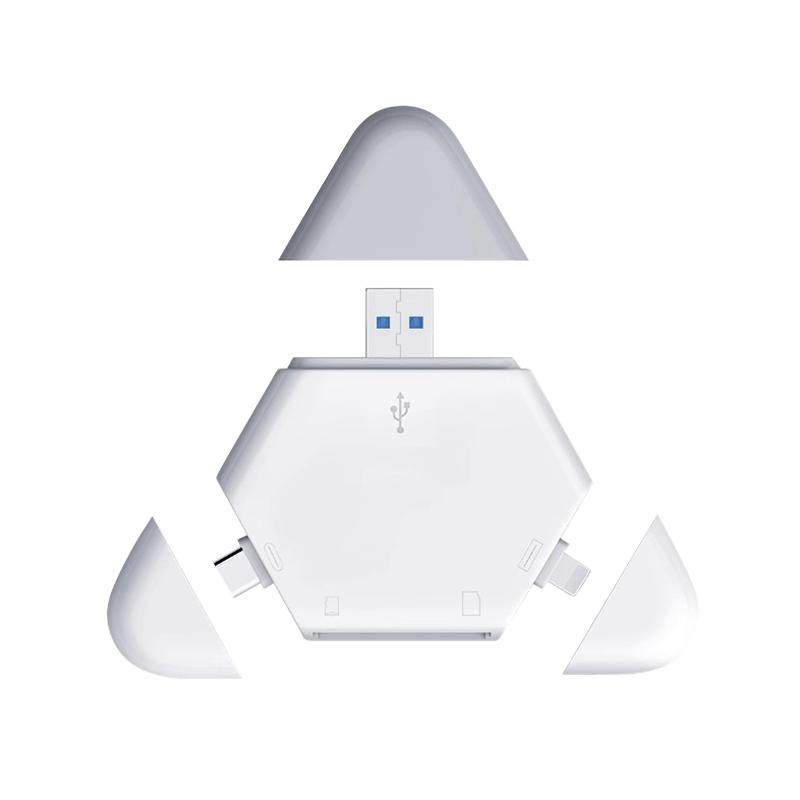 【官方正品】适用苹果手机读卡器相机三合一多功能SD内存卡TF高速USB3.0索尼佳能储存type-c转换导出电脑iPad